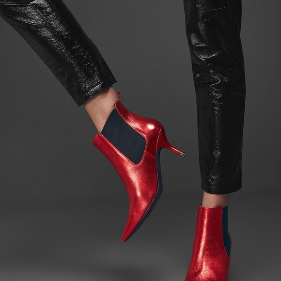 anine bing stevie boots red metallic